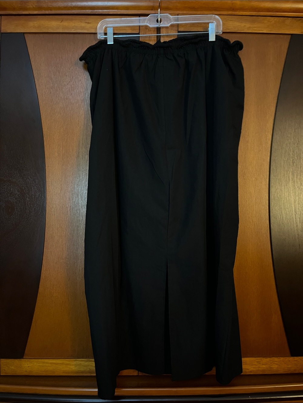 NWT Heyson Black Drawstring Paperbag Waist Column Skirt w/Pockets & Back Vent - Picture 4 of 6
